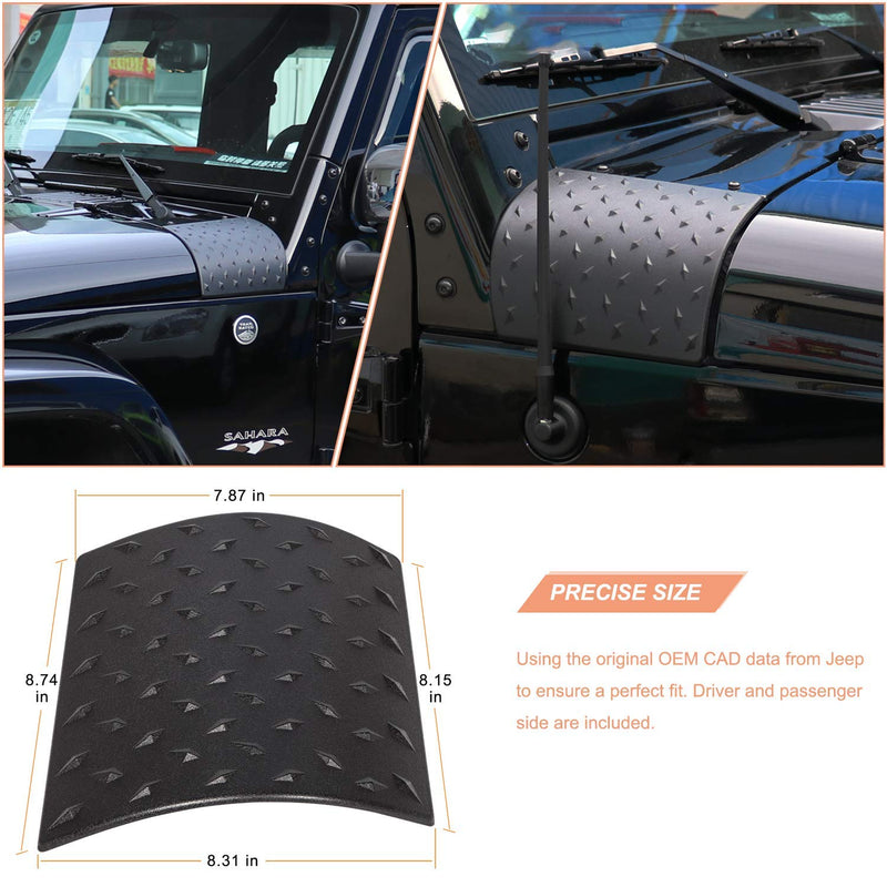 for Jeep Body Armor Outer Cowling Cover Corner Guard for Jeep Wrangler JK JKU Unlimited Rubicon Sahara X Off Road Sport 2007-2018 (2PCS,Black)