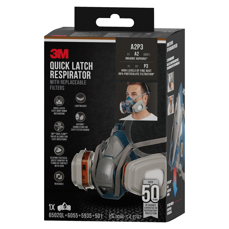 3 M 6502QLPRO Mask for Spray Painting Single
