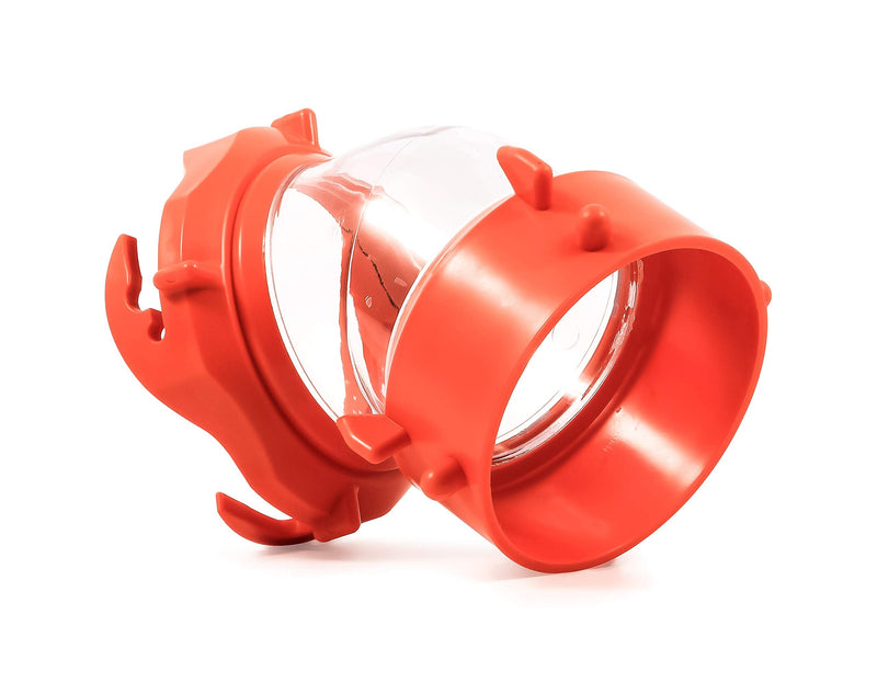 Camco RhinoFLEX Clear 45-Degree Camper/RV Sewer Hose Swivel Fitting - Features a Swivel Lug Fitting & a 4-Prong Bayonet Fitting - Made of Heavy-Duty Resin (39847) 45 Degree