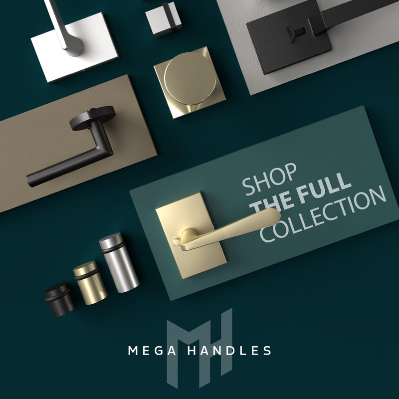Mega Handles Laura Deadbolt Lock - Heavy Duty Square Locking Deadbolt for Left Or Right-Handed Doors, Dead Bolt Locks for Interior Doors & Exterior, Screws Included - Polished Chrome 1