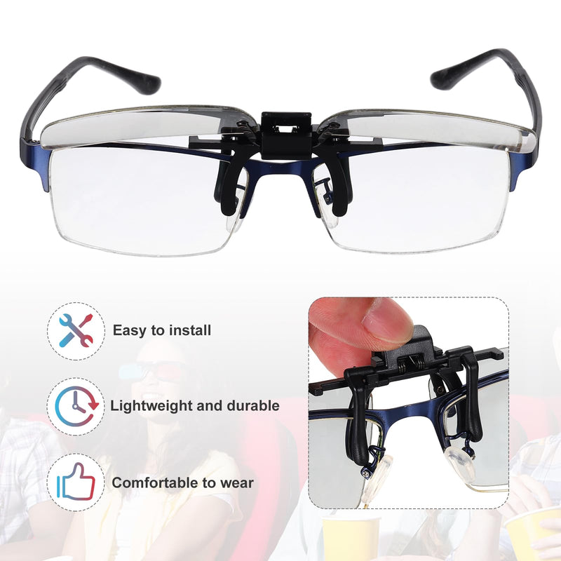 MECCANIXITY Polarized Clip-on 3D Glasses, Passive Circular 3D Viewing Glasses Frame for Anaglyph Movies Theater Games TV Photo Projector 1