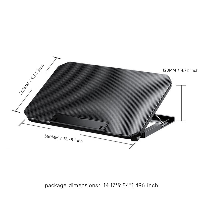 Zacoola Laptop Cooling pad, 12 "-17" Gaming Laptop Cooling pad, with 2 Large-Sized Silent Fan LED Lights and 2 USB 2.0 Ports, Adjustable Stand Stand Height Angle (Q100-Black) Q100-Black