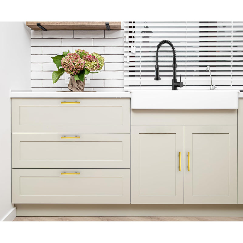 Ravinte 10 Pack Cabinet Handles Brushed Brass Cabinet Pulls Kitchen Cabinet Handles,Curved Drawer Pulls in 5-3/16 Inch Length with 3 Inch Hole Center Arch Kitchen Cabinet Hardware
