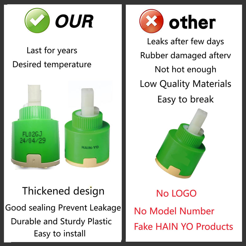 FL02GJ 35mm Single Lever Faucet Cartridge, Sturdy, OEM Faucet Cartridges, Bathroom Ceramic Cartridges, Fits 35mm Faucets Hain Yo 1 3/8" FL02GJ