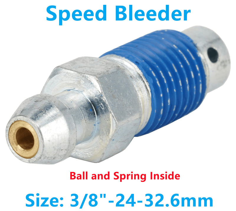 4 PCS Speed Bleeder,Bleeder Valve,Brake Bleeder Screws, Quick Bleeders with Dust Caps 3/8"-24 x 32.6mm, H9402-4, 12701, 13901, 6858, 639590,639600 3/8"-24- 32.6mm (4PCS)