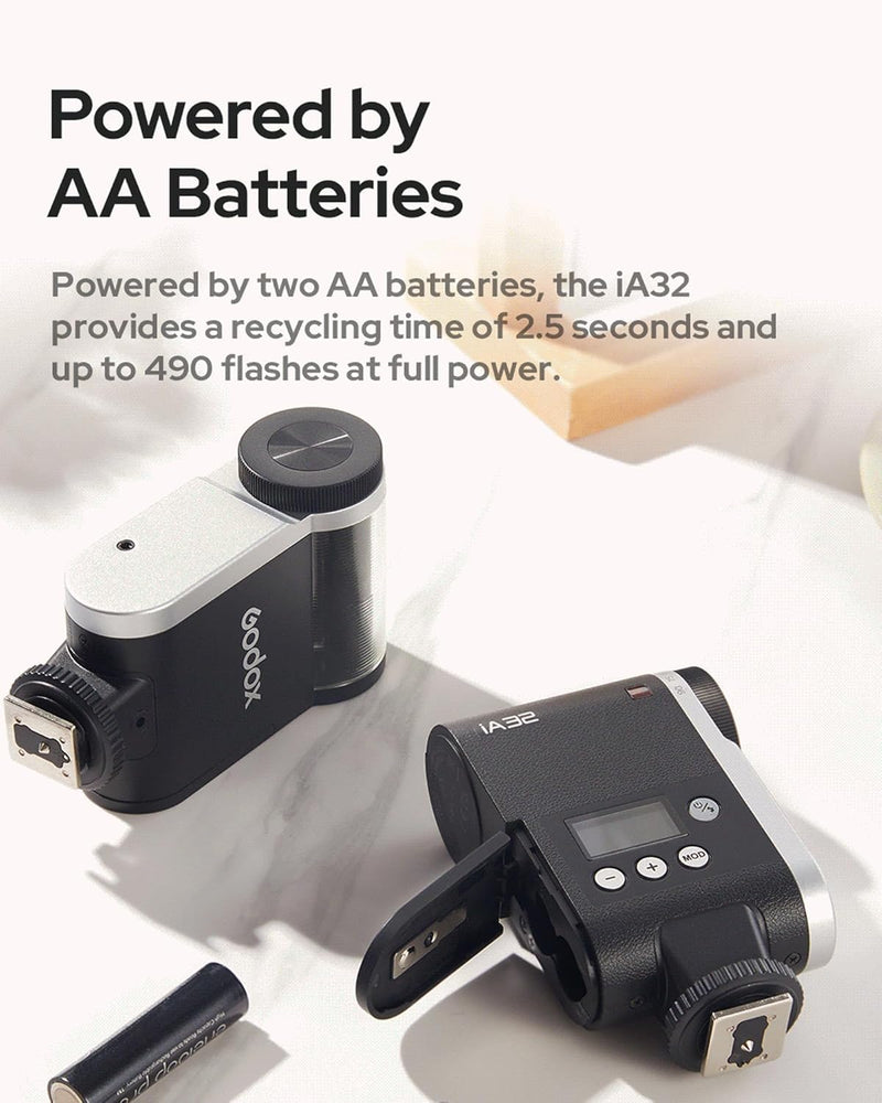 GODOX iA32 Mini Flash Speedlite Hot Shoe Flashes for Fuji, for Canon, for Nikon, for Sony, for Olympus Camera