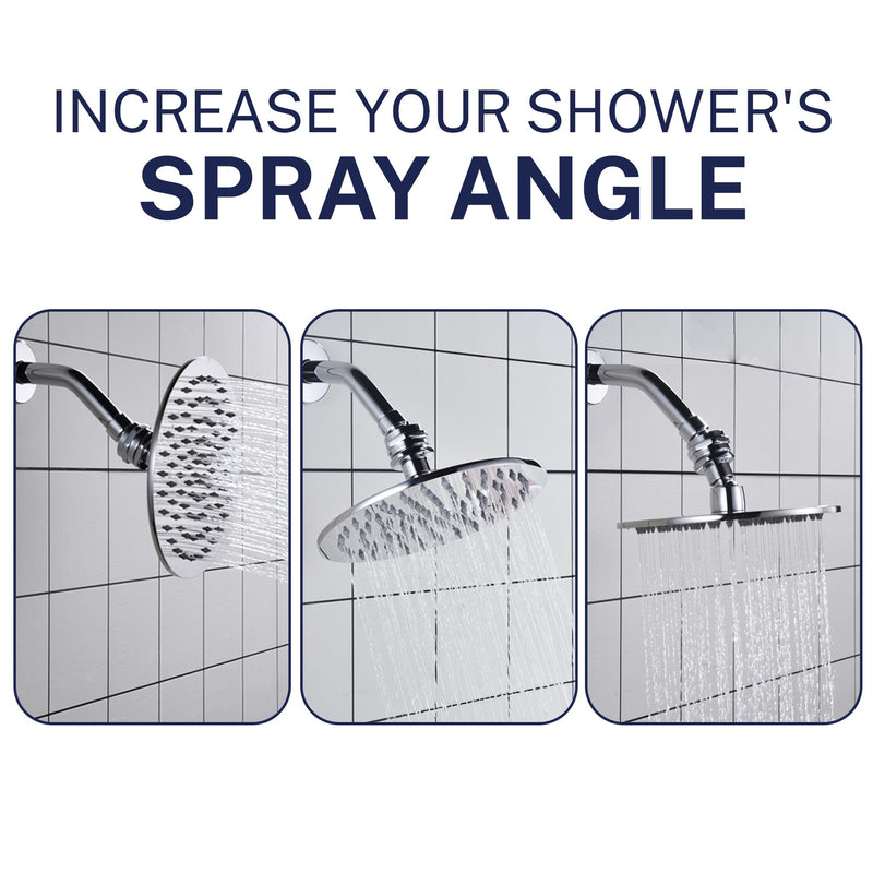 HammerHead Showers® Solid Metal Shower Head Swivel Ball Adapter, Brushed Nickel | Adjustable Pivot Ball To Adjust Showerhead Angle | Universal Connector Joint Fits Fixed, Hand Held & Rain Shower Heads