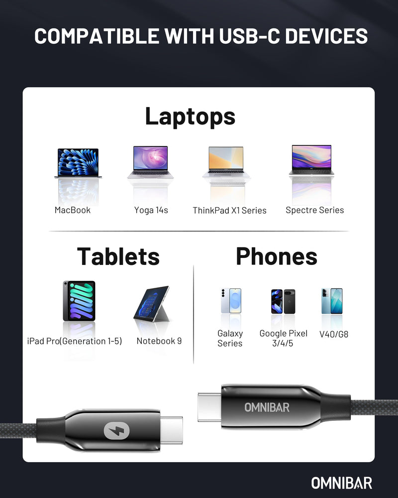 240W USB C to USB C Cable, USB 4 Data Cable, 40Gbps Data Sync, 8K HD Display, USB-IF Certified, Thunderbolt 4/3 Compatible, for iPhone 16/15, Macbook, Monitor, SSD, Hub, Docking (3FT, Braided) C to C 40Gbps Black