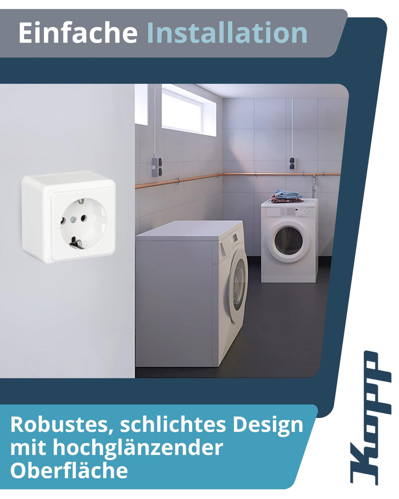 Kopp 101802000 Earthing contact socket, single, surface-mounted standard program, 16 A, 250 V