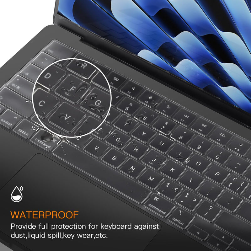 CaseBuy Premium MacBook Air 13 M3 Keyboard Cover for MacBook Air 13.6 inch M3 Chip A3113 2024 Released Liquid Retina Display & Touch ID TPU Protector Skin MacBook Air 13.6"(2022-2024)
