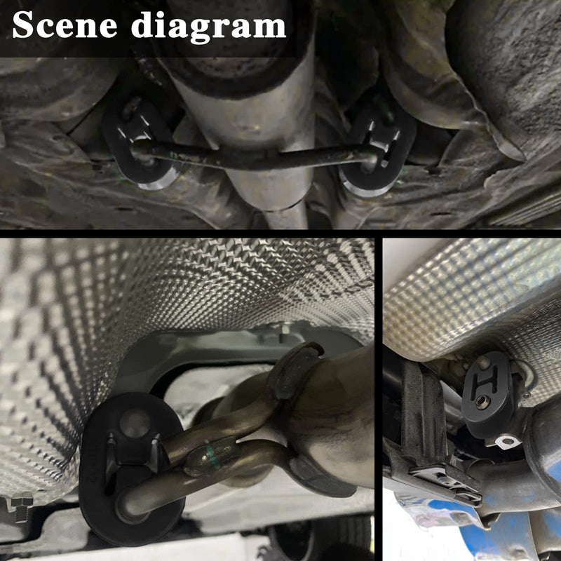 2Pcs Exhaust Hanger Rubber 2 Holes Adjustable Insulator Bushing Rubber Insulator High Density & Anti-Corrosion Rubber Universal for Car/Truck/Jeep/SUV (Black) grayblack