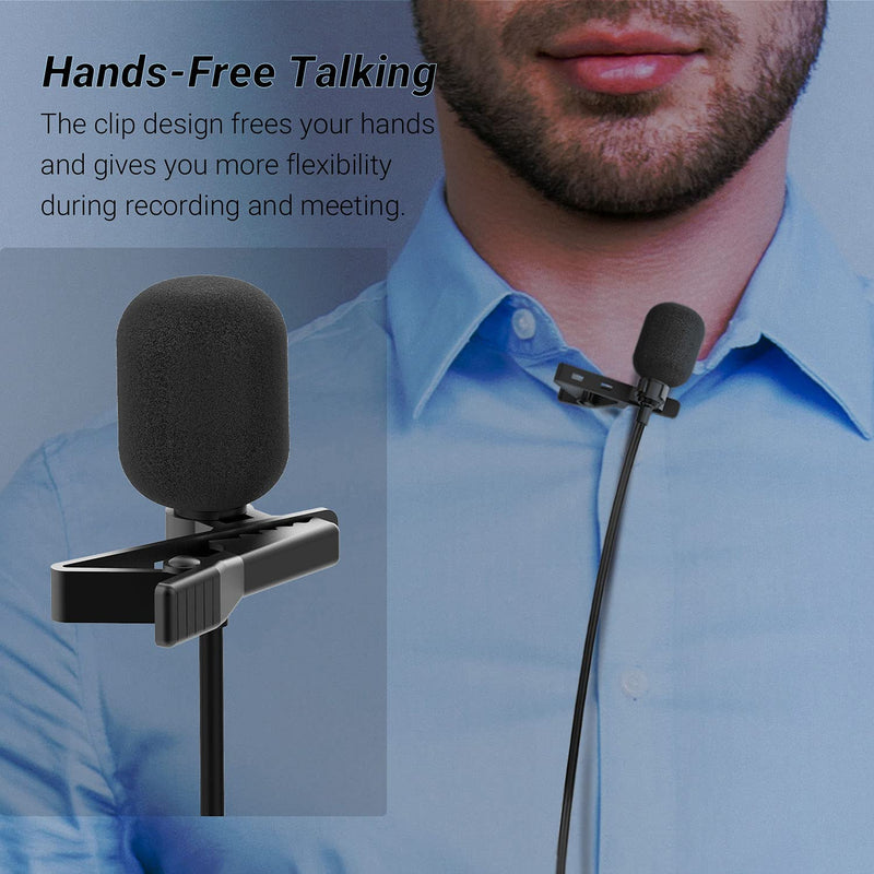Cubilux USB A Lavalier Microphone, Omnidirectional Lapel MIC for Vlog, Gaming, Interview, Skype Zoom, YouTube, USB Clip-On Condenser MIC with Hi-Res Sound Card for PC, Laptop, Computer, PS5, 5 FT Omnidirectional, 5 Feet USB A, Single-MIC