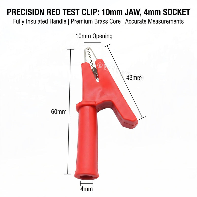 Insulated Alligator Clips Multimeter Alligator Clips With 4Mm Banana Jack | 5 Colors Alligator Clips Small for Electronic Tests DIY Soldering and Car Repair Pack of 10 Lewttyer