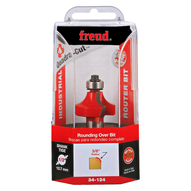 Freud 34-124: 3/8" Radius Rounding Over Bit with 1/2" Shank, 2-5/8" Overall Length