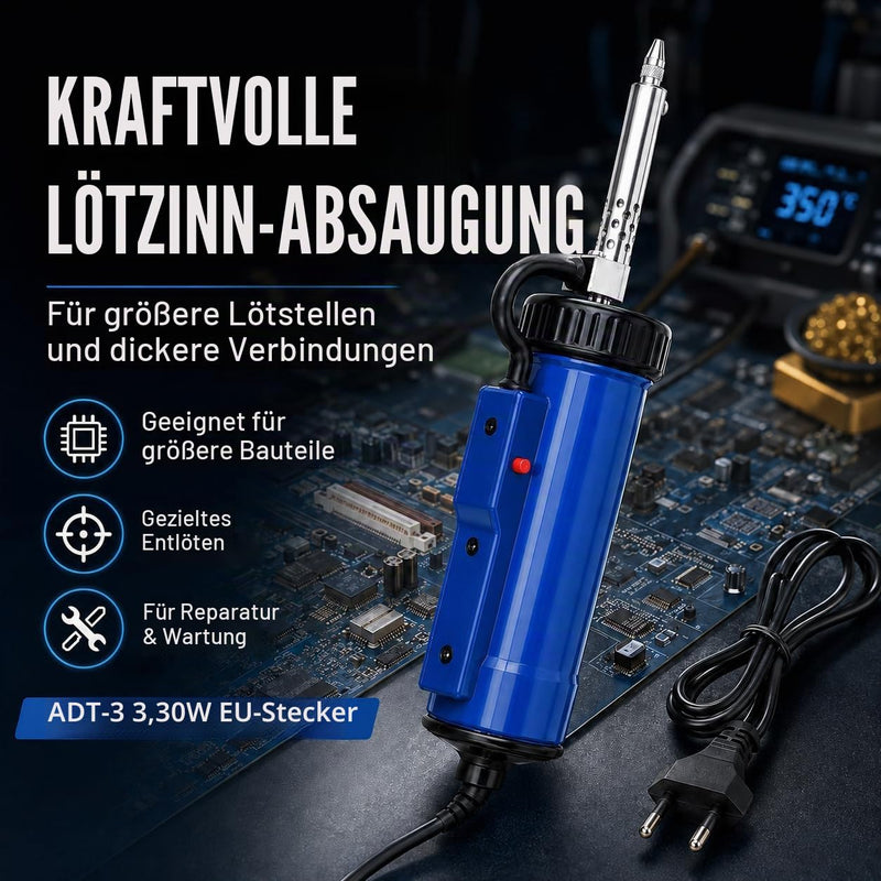 Electric Desoldering Pump, 30W ADT-3 Fully Automatic Soldering Vacuum Desoldering Gun, Industrial Desoldering Suction Pump, Antistatic Desoldering Pump, Desoldering Device for PCB, Circuit Boards, Motherboard Repair