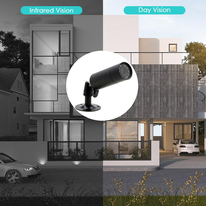 CCTV 1/3 CCD 1000TVL HD 3.6mm 8pcs IR LEDs Day/Night Vision Mini Bullet Security Camera Indoor/Outdoor Surveillance Camera with Bracket Easy Install