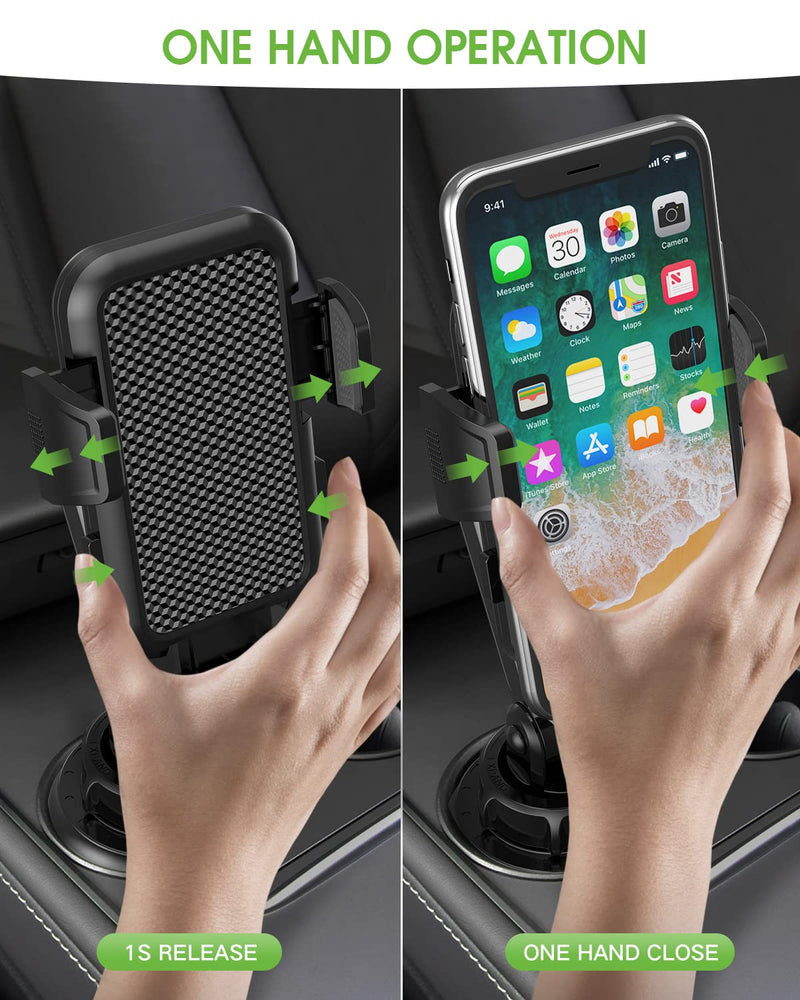 2025 Upgraded Cup Phone Holder for Car, Universal No Shaking Cup Holder Phone Mount with Expandable Base for Car Truck, Adjustable Holders,Compatible with iPhone Samsung All Phones: 2 Pack
