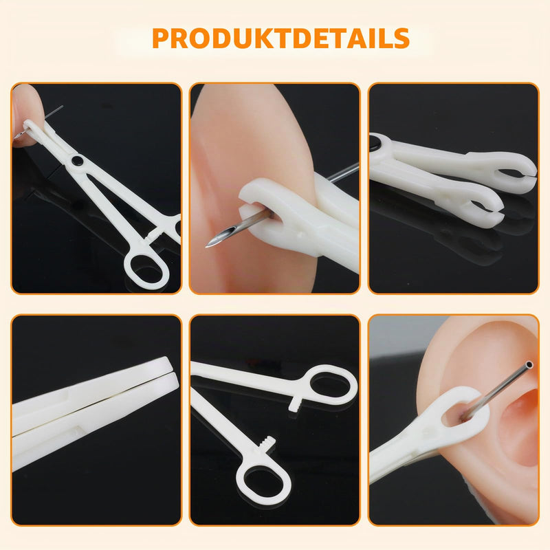 Piercing Insertion Aid Piercing Taper Surgical Steel 14G 16G 18G 20G for Ear / Nose / Lip / Belly / Nipple / Tongue Piercing Sets Tool Body Stretching Assistant Tool with 1 Tweezers
