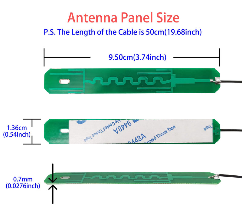 IPX Internal Antenna 2.4GHz 5GHz Laptop WiFi Antennas with 50cm Cable for Mini PCIe Card 4 Pcs