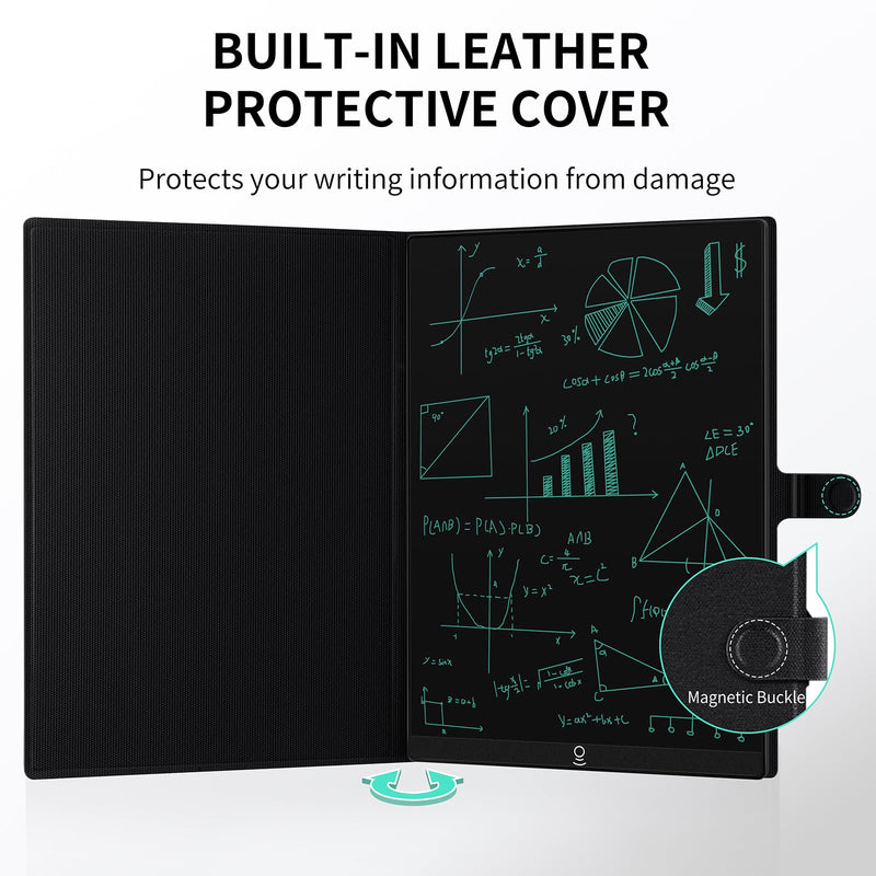 Full Screen LCD Writing Tablet: 11.5 Inch Writing Pad for Adults Kids Reusable Digital Notepad Portable Use for Office Study Teaching 11.5 inch (Leather Case)