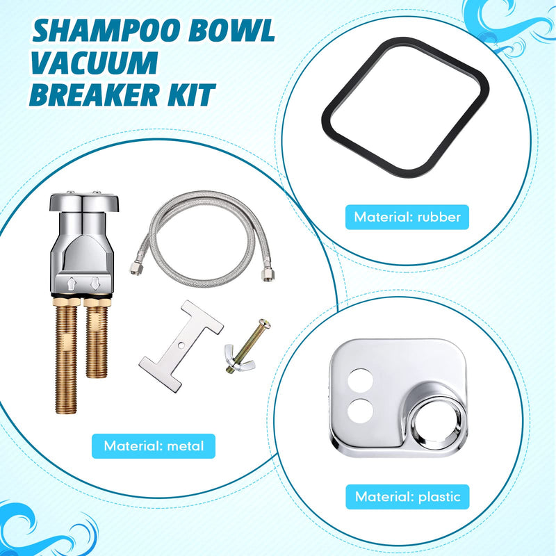 Hortsun Shampoo Bowl Vacuum Breaker Kit, 14 Pcs Stainless Steel Shampoo Sink Parts for Replacement