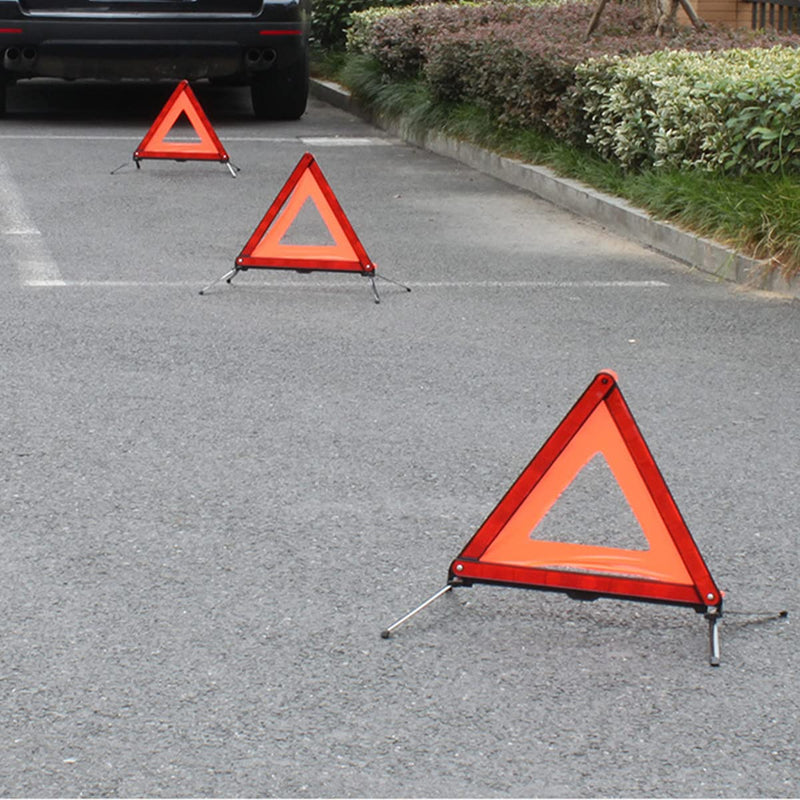 AUKEPO Warning Triangles, Foldable Car Road Warning Reflective Triangles, Emergency Triangle for Vehicles Breakdown, Slow Moving Vehicle Triangle Reflector Safety Triangle Kit