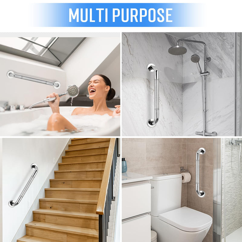 2 PCS Shower Grab Bars for Seniors, 24 Inch Anti Slip Shower Handle, Stainless Steel Bathroom Balance Bar, Safety Hand Rail Support, Assist Bath Handrails for Handicap, Elderly, Pregnant 2 PCS-24IN