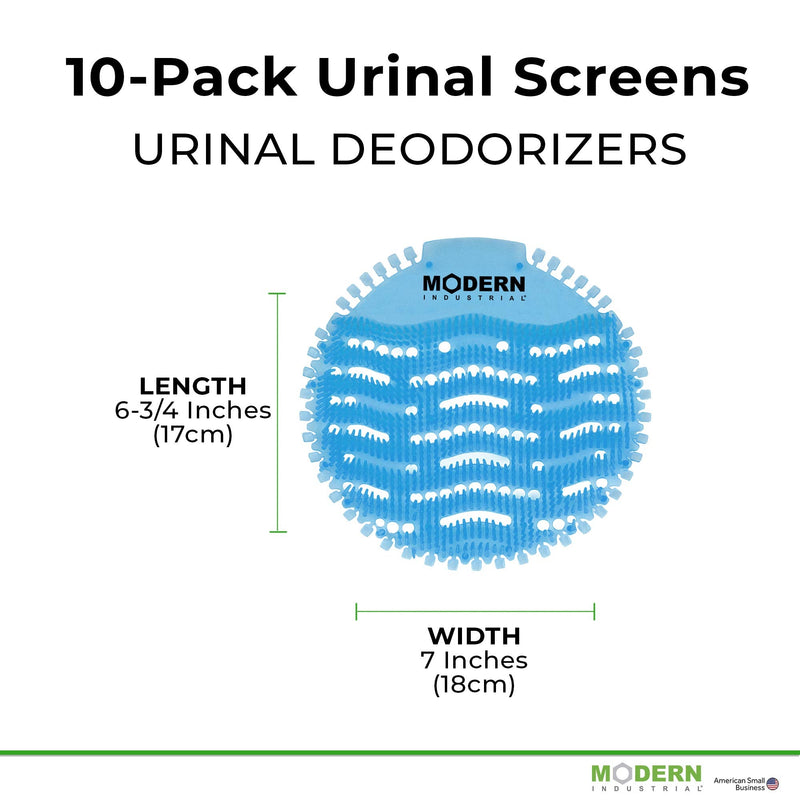 Modern Industrial Urinal Screen and Deodorizer - Fits Most Urinals, Minimizes Splash and Odors for Clean, Fresh Restrooms in Offices, Schools, and Restaurants (Pack of 10)