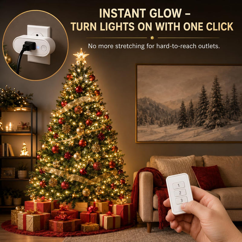 Remote Control Outlet: Wireless Light Switch with Wall Plate — Long Range — Plug in On Off Switch for Lights & Small Appliances — 1 Remote for 3 Outlets — no Wiring 3 Pack Slim Oval 15A Outlet