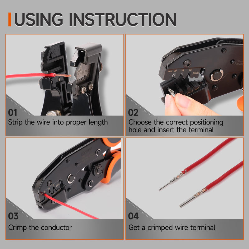 iCrimp Ratchet Deutsch Crimp Tool for DT Connector, Deutsch Open barrel Terminal Wire Crimping Tool for AWG14,12 IWS-12DS DT Crimper AWG14,12