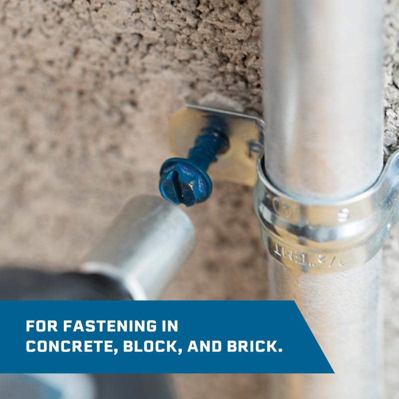 Tapcon 1/4 x 2-3/4 Inch Blue Climaseal® Hex Head Concrete Anchors, 75 PCS, Corrosion Resistant Coating, Heavy-Duty Concrete and Masonry Screws, Superior Holding Strength, Drill Bit Included 1/4" x 2-3/4" 75.0