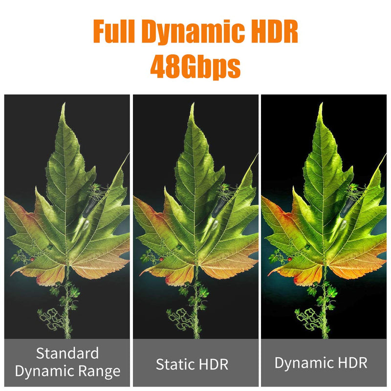 8K Fiber HDMI Cable 50ft, Fiber Optic HDMI 2.1 Cable 8K@60Hz,4K@120Hz 48Gbps, Dynamic HDR, eARC Compatible with RTX 3080/3090 Xbox Series X PS5 Denon AV Receiver LG Samsung Sony TV 50 Feet Black