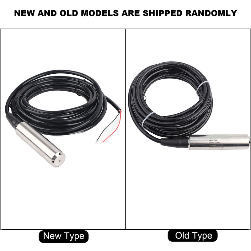 DC 24V 4-20mA level sensor, level sensor, water level sensor, stainless steel, liquid water level sensor, liquid level sensor, level transmitter with cable, range depth 0-5m