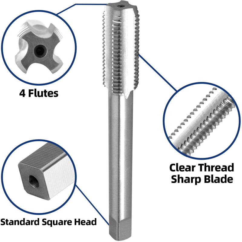 Burkit 3/4"-16 UNF Tap and Die Set Left Hand, 3/4 x 16 UNF Machine Thread Tap and Round Die 3/4"-16 Left Hand