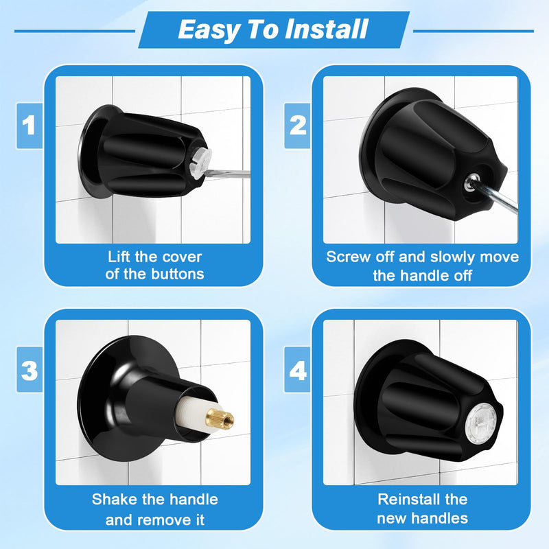 Tub Shower Trim Kit, Matte Black 3 Piece Shower Knob and Bath Tub Spout, for Price/Pfister Verve 3 Handles and Tub Shower Faucet, for 1/2'' Pipe MALE Thread Connection, 3/4'' IPS Pipe Inside Thread