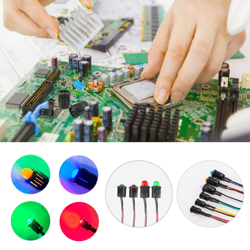 YIXISI 100 pieces 3/5/8/10 mm LED plastic clip holder, plastic diode holder, plastic diode holder clip, black 3/5/8/10 mm - 100 pieces