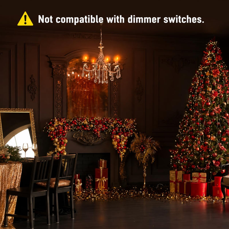 Hompavo Upgraded Flame Light Bulbs, E12 Candelabra Small Base, Clear Glass Flickering Fire Bulb for Halloween Christmas Party Porch Indoor & Outdoor Home Decoration, 10 Pack