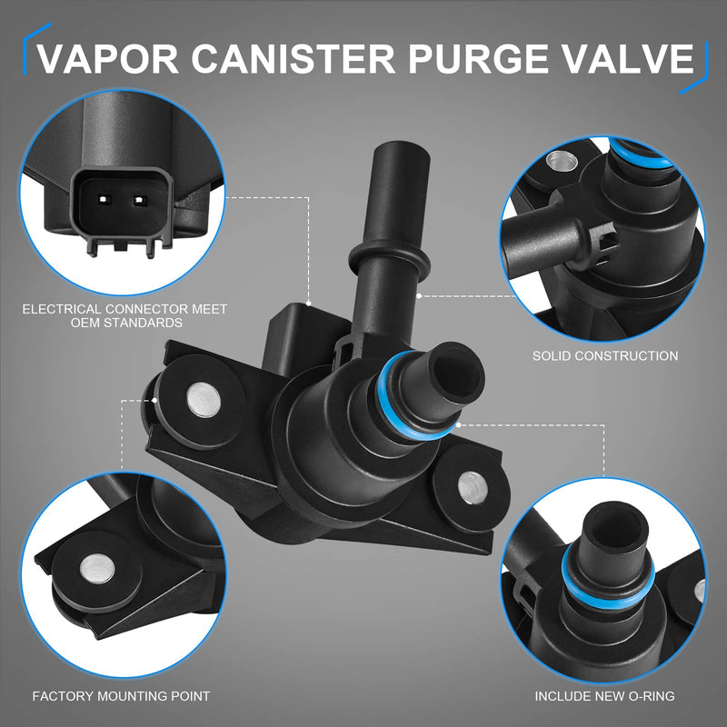 Evaporative Emissions Vapor Canister Purge Valve Compatible with Ford, Explorer, F150, F250, F350, Super Duty, Lincoln, Mazda, Mercury - Edge, Escape, Mustang Replaces AU5Z9C915B, AU5Z-9C915-B