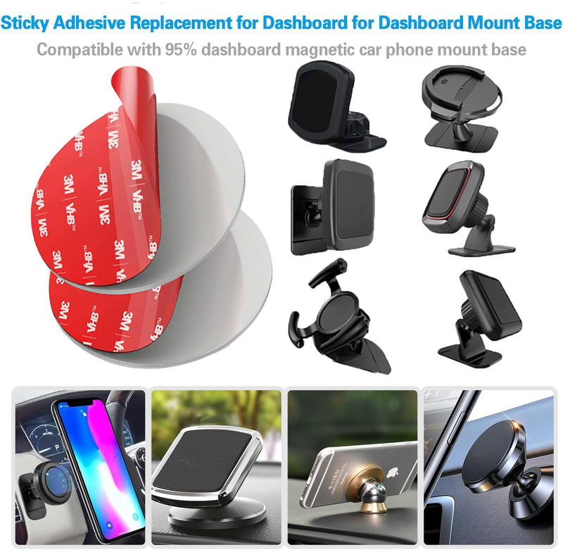 3 M Double Sided Adhesive Pads,Car Mount Sticky Pad Replacement. 3 M Sticky Dash Cam Mounting Tape.Heavy Duty Tape Sticker for Dashboard &Daily Use.Waterproof,Heat-resistant.Squares&Round,8 PCS