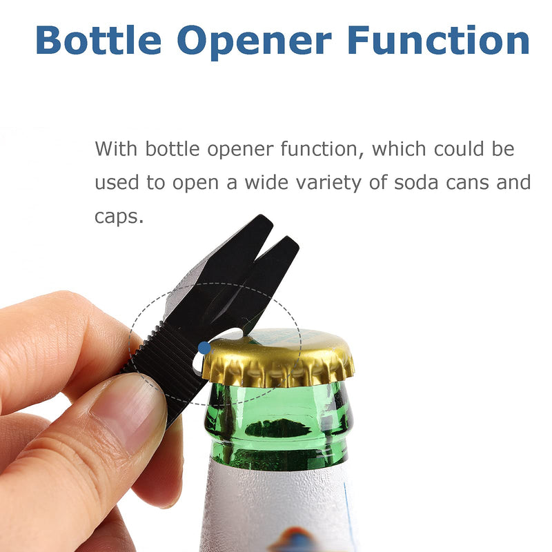 Hamans Titanium Pry Bar with Nail Puller Bottle Opener Function with Pocket Clip (Black) Black