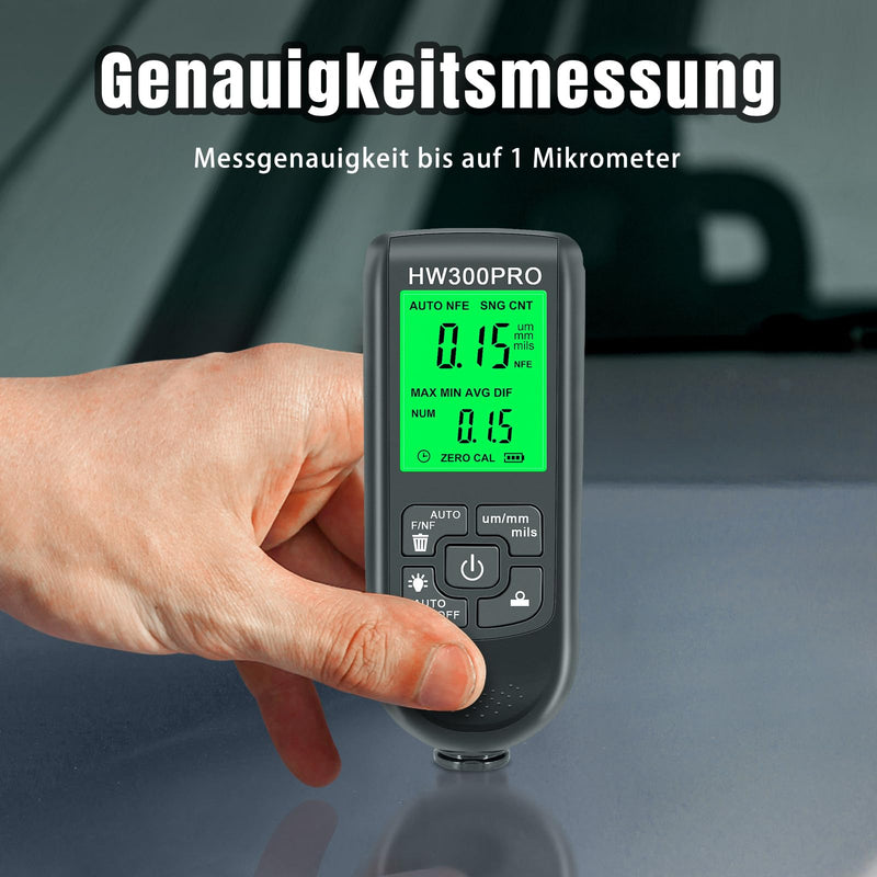 Digital Coating Thickness Gauge, Ultra High Precision Probe, Lackmil Thickness Gauge for Measuring Paint Thickness in the Automotive Industry black