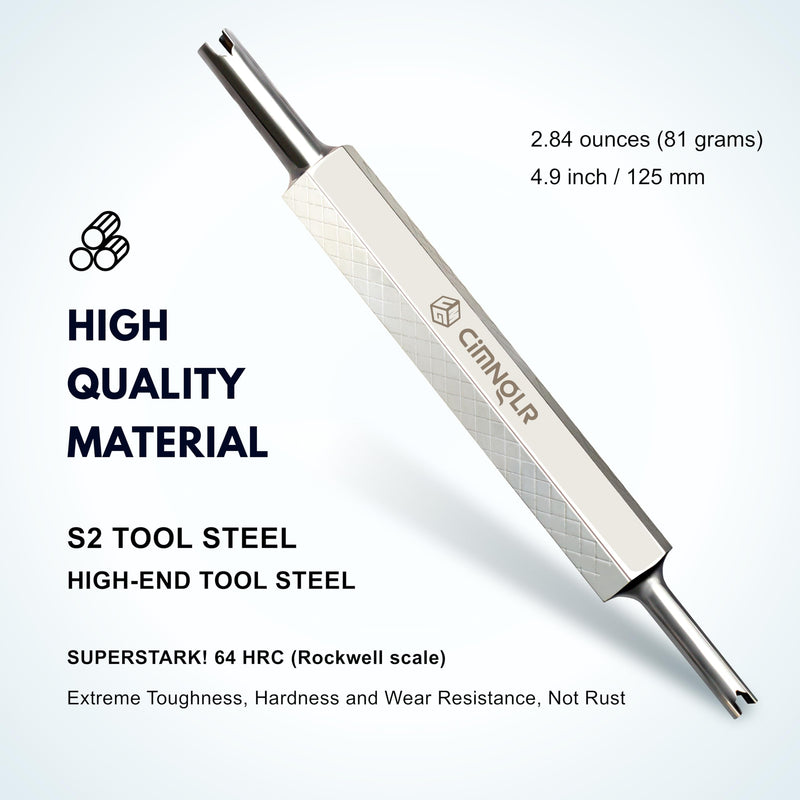 Tire Valve Stem Removal Tool Kit, Includ Presta Valve Core Removal Tool, Stainless Steel Dual Head Schrader Valve Removal Tool, 6Pcs Valve Core for Car Motorcycle Truck Bike, ect. Standard Valve Cores 8 Pcs