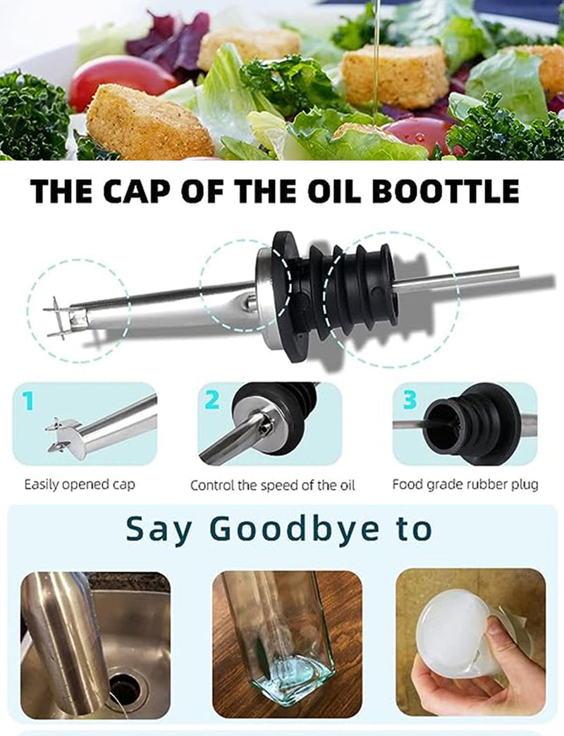 HAOTOP Farmhouse Ceramic Oil and Vinegar Dispenser Bottle Set, Perfect for Storage of Oil and Vinegar,13 oz (White) White