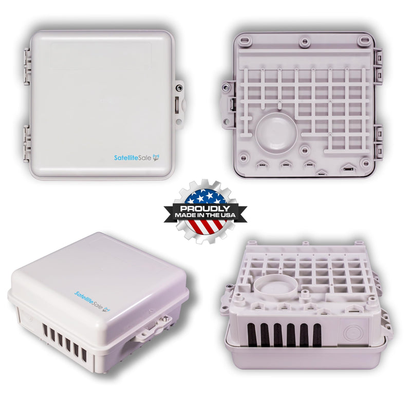 SatelliteSale Weatherproof Junction Box Heavy Duty Enclosure 9x9x4 Inches UV-Rated Thermoplastic Alloy Made in USA 9"×9"×4"
