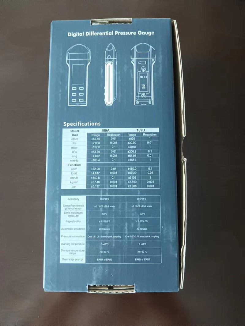 Pressure Gauge, AOPUTTRIVER AP-189A Professional Air Pressure Gauge, Dual Port Gas Pressure Gauge, Differential Pressure Gauge with 11 Selectable Units, HVAC Pressure Gauge with Data Storage AP-189A (6Psi)