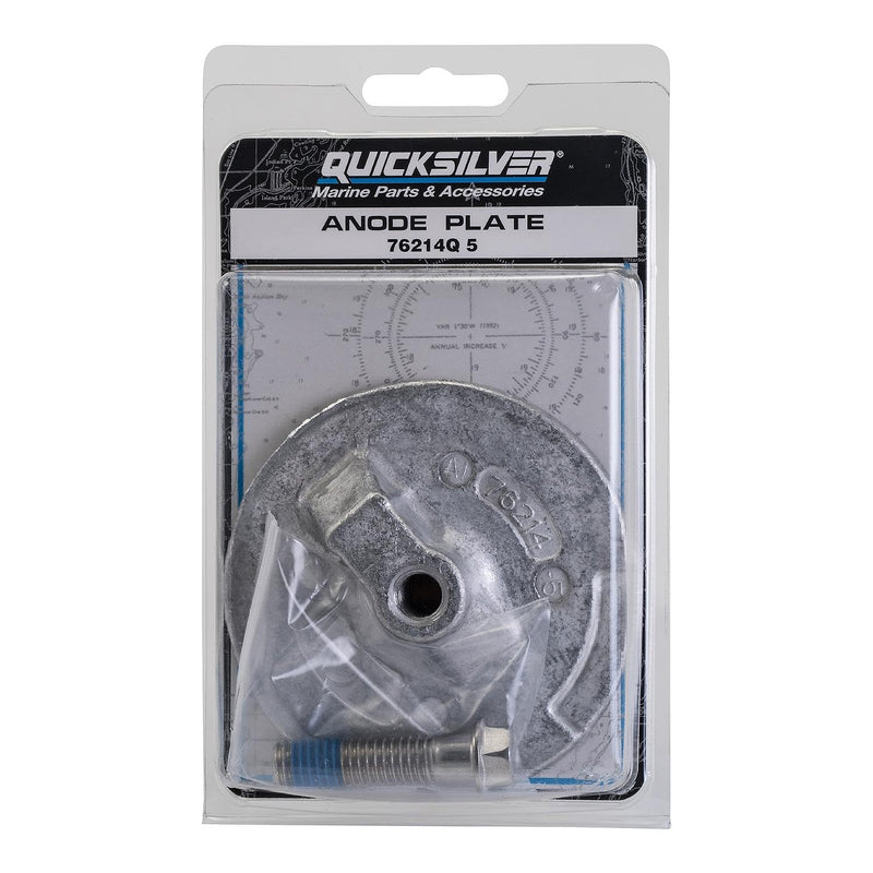 Quicksilver 76214Q5 Aluminum Anti-Ventilation Plate Anode for Mercury, Mariner, Force, and MerCruiser Outboards and Sterndrives