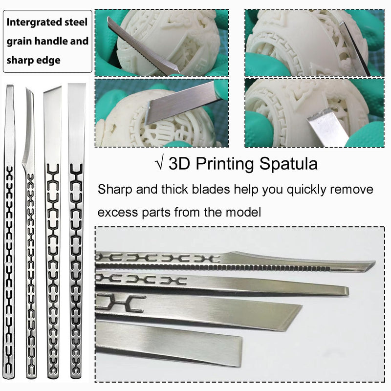 Precision 3D Printer Tool set with Deburring Tool, 3D Printer Spatula,Craft Knife,hand File,Carving Knife,Storage Box Suitable for Sanding, Carving, Modeling, Cutting, Scraping Deburring kit
