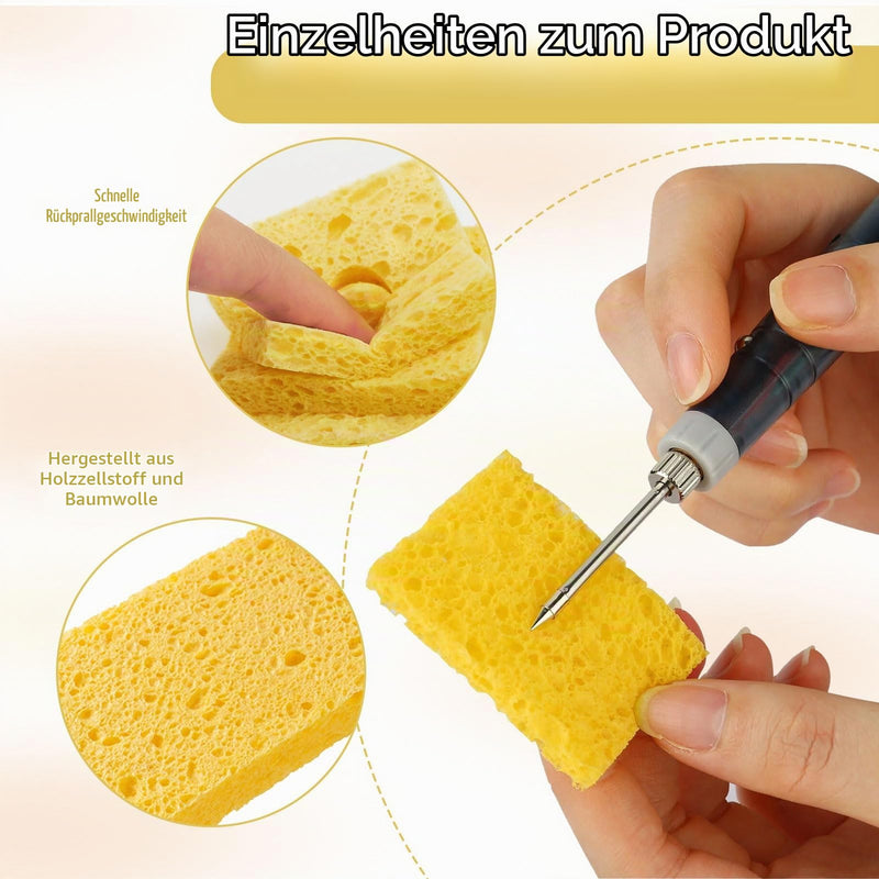 30 pieces cleaning sponge, soldering iron cleaning sponge, replacement sponge, welding cleaning sponge, industrial sponge, soldering iron cleaner pads, with tweezers for clean soldering tips | Schweißreinigungsschwamm,Industrial Schwämme,Lötkolben Löts...