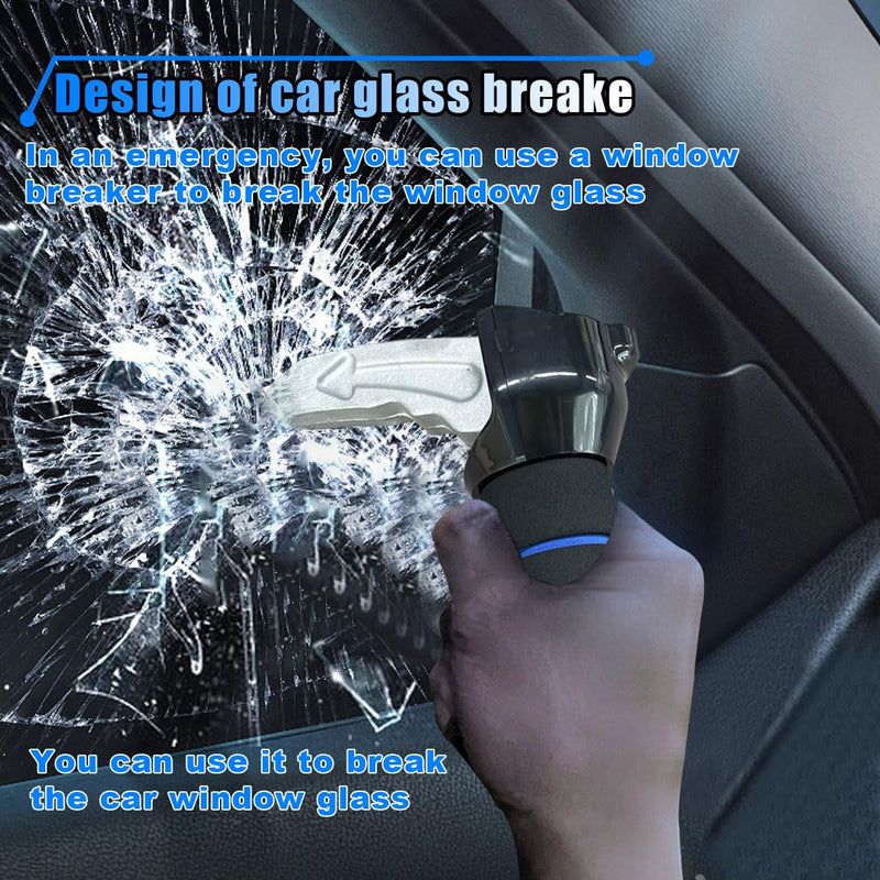3 in 1 Car Handle Assist for Elderly, Multifunctional Car Door Handle with Window Breaker Seatbelt Cutter, Portable Auto Cane Car Door Latch Support Handle for Seniors and Handicapped (Blue, 1PC) Blue