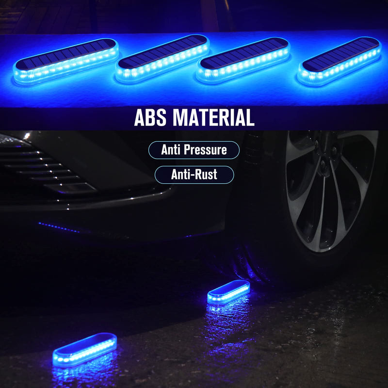 Honalia Blue Solar Dock Deck Driveway Lights Solar Powered 6 Pack Warning Concrete Step Lights for Driveway Deck Stairs Dock Marine Runway Blue-6 Pack